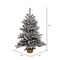 Vickerman 36" Flocked Anoka w/ Dural LED 100WmWht - B160537LED